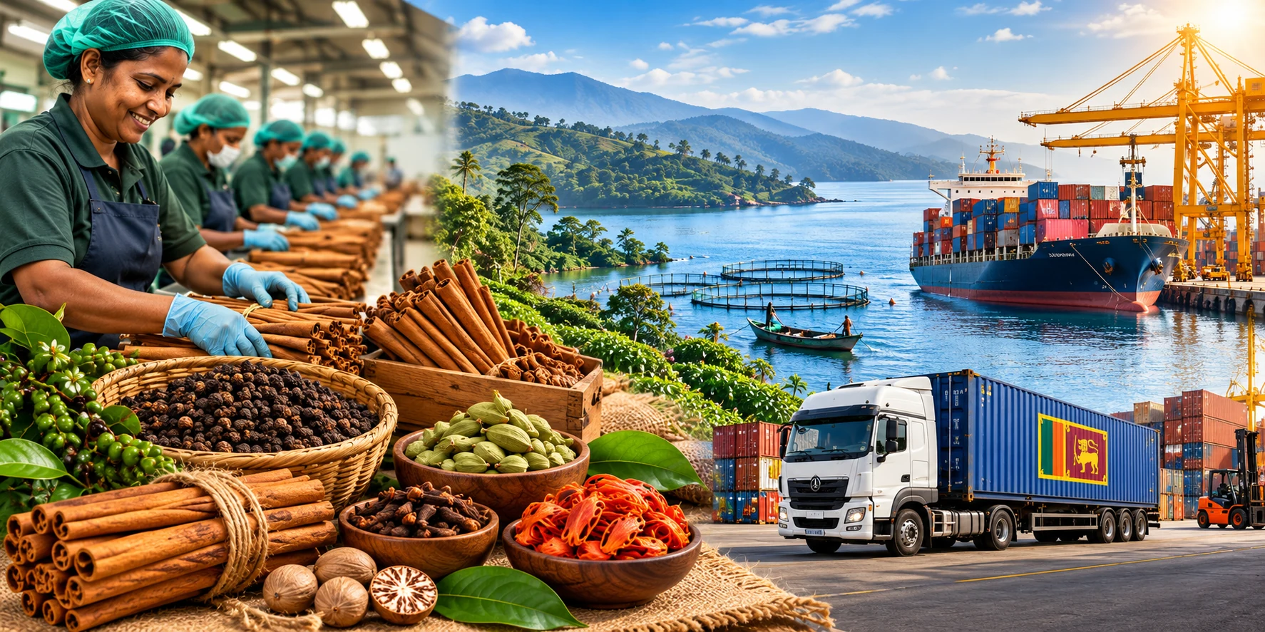 Sri Lankan spice production and international export logistics