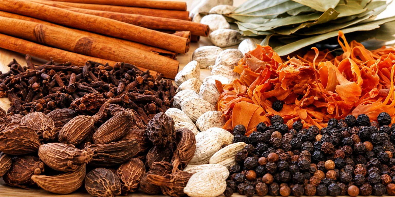 Close-up selection of Sri Lankan spices